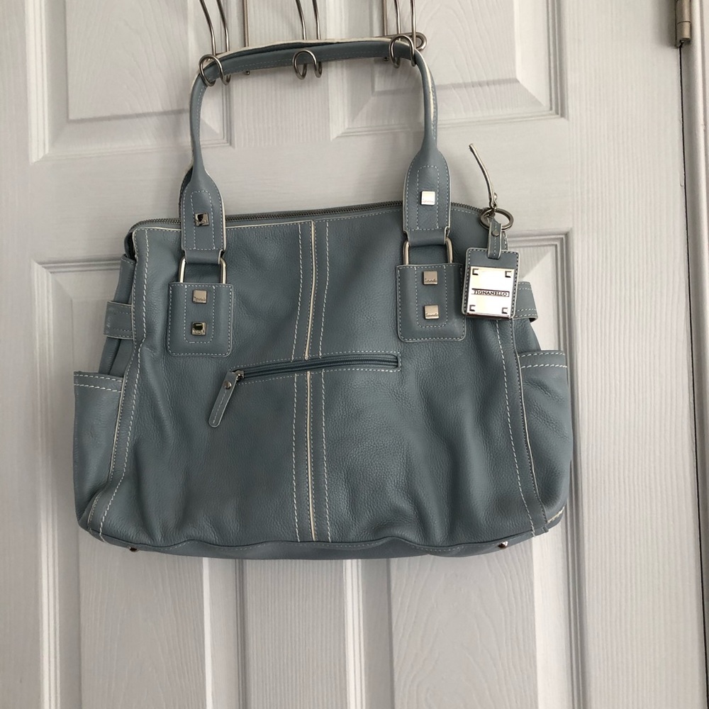 Tignanello blue shoulder bag Genuine Leather